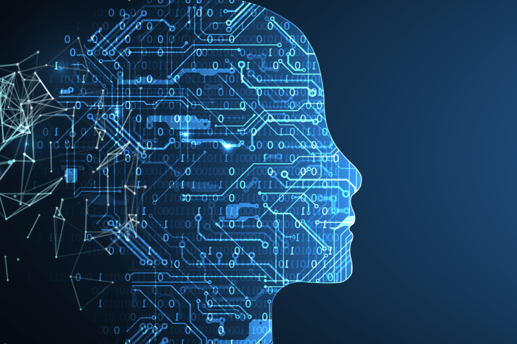 1565646460 Artificial Intelligence concept.  Creative brain concept background. Vector science illustration.