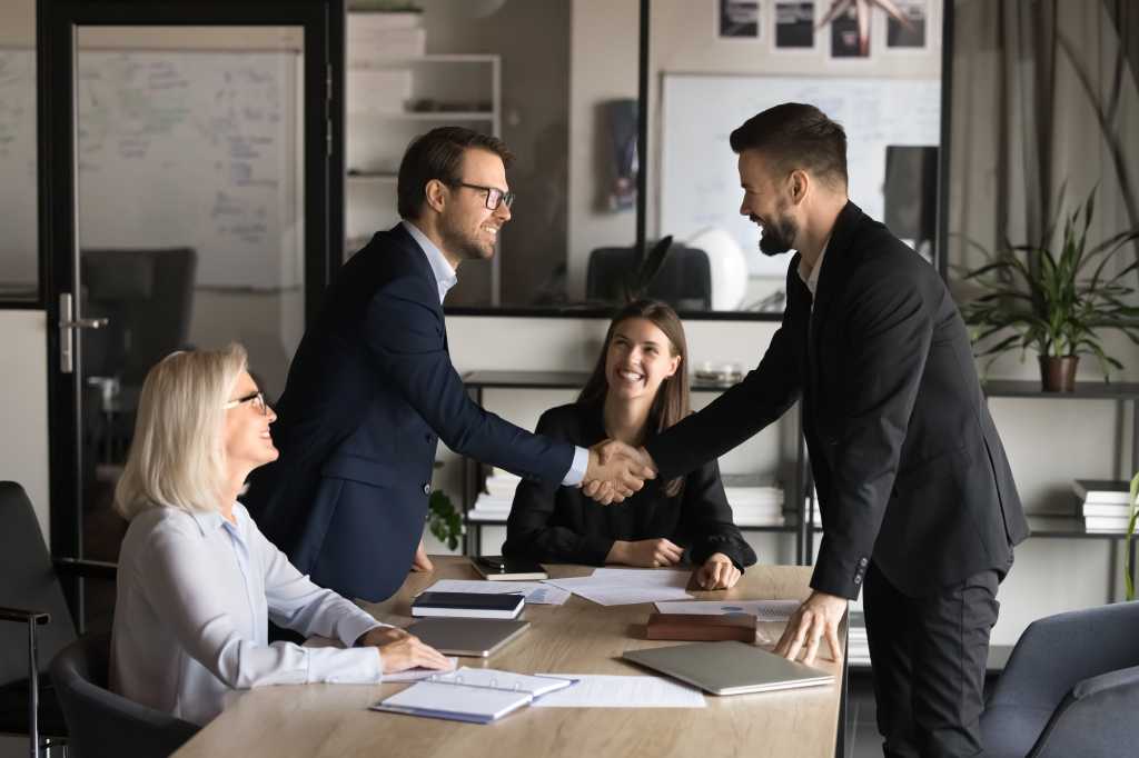 group meeting handshake